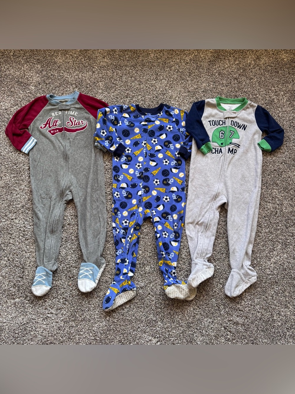 24 Month Sports Fleece Zip Up Pajamas